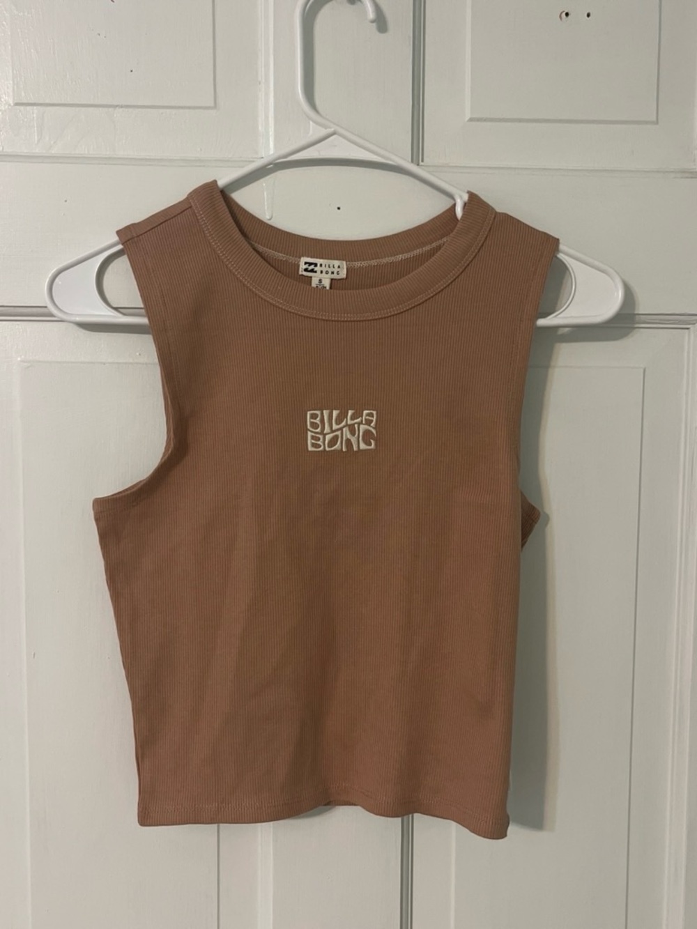 Billabong Ribbed Crop Tank Top in Brown
